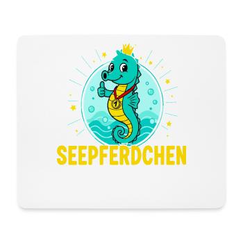 Seahorse passed swimming course child - Mouse Pad (horizontal) - white - Front