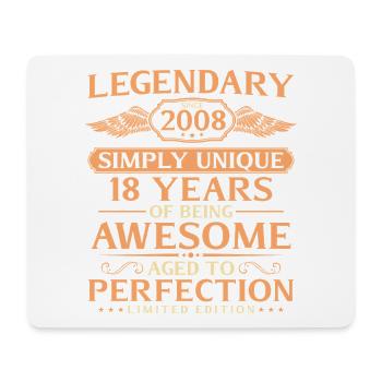 Jahrgang 2008 geboren 18. Geburtstag Geschenkidee - Mousepad (Querformat) - Weiß - Vorne