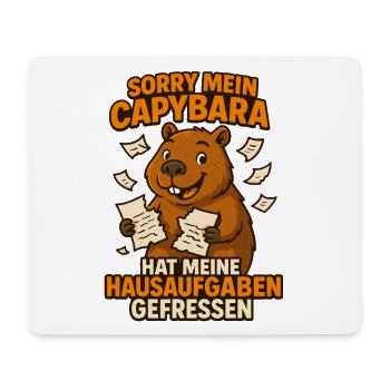 Mein Capybara Hat Meine Hausaufgaben Gefressen - Mousepad (Querformat) - Weiß - Vorne