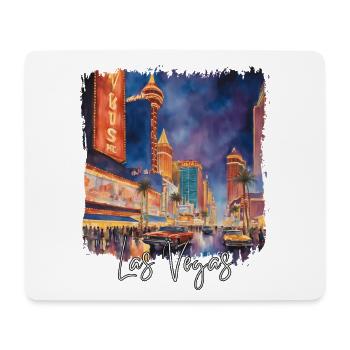 Aquarelle de Las Vegas, j’adore Las Vegas - Tapis de souris (format paysage) - blanc - Devant