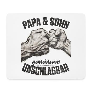 Papa Sohn Fauststoß gemeinsam unschlagbar - Mousepad (Querformat) - Weiß - Vorne