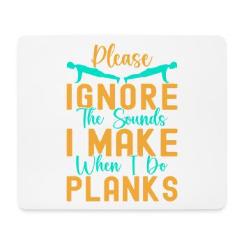 Les fanatiques de fitness ignorent les sons et font des planches - Tapis de souris (format paysage) - blanc - Devant