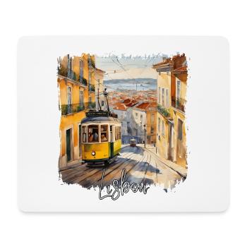 Aquarell von Lissabon, Lissabon, Portugal - Mousepad (Querformat) - Weiß - Vorne