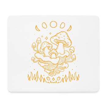 Hallucinogenic Mushrooms & Moon Phases Spiritual Boho - Mouse Pad (horizontal) - white - Front