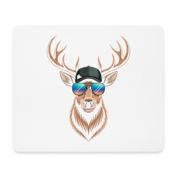 Deer with antlers - Mouse Pad (horizontal) - white - Front