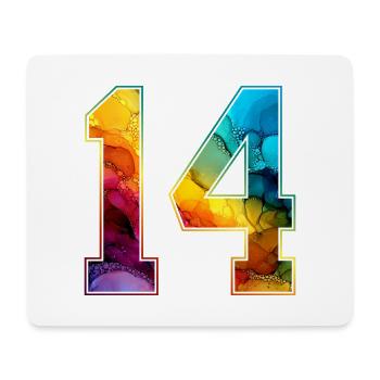 NR. 14 NUMMER 14 COLLEGE 14. GEBURTSTAG - Mousepad (Querformat) - Weiß - Vorne