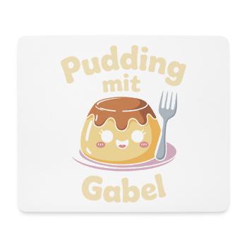 Pudding with fork - Mouse Pad (horizontal) - white - Front