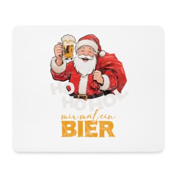 Ho ho Hol mir mal ein Bier Weihnachtsmann - Mousepad (Querformat) - Weiß - Vorne