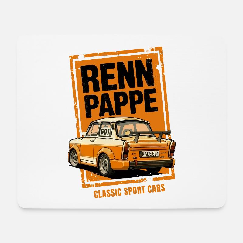 Rennpappe 601 Retro Klassik Kult Trabi Rennsport - Mousepad (Querformat) - Weiß