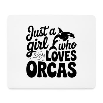 Juste une fille qui aime les orques - Tapis de souris (format paysage) - blanc - Devant