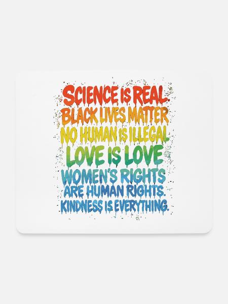Regenbogen Statement – Human Rights Pride - Mousepad (Querformat) - Weiß