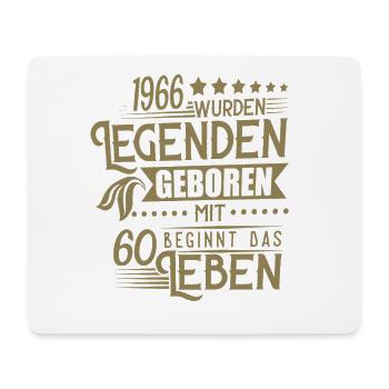 60 Geburtstag Legenden 1966 Retro Lebensbeginn - Mousepad (Querformat) - Weiß - Vorne
