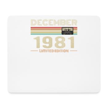 December 1981 Birthday December 1981 December - Mouse Pad (horizontal) - white - Front