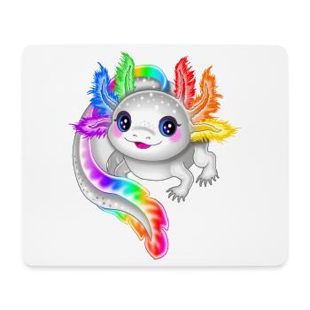 Rainbow colorful axolotl - Mouse Pad (horizontal) - white - Front