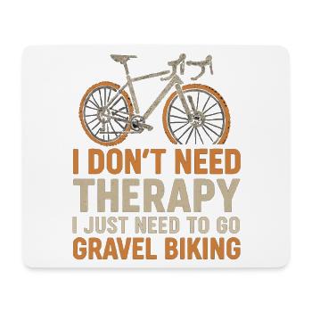 Gravel Bike Shirt – Keine Therapie, nur Radfahren - Mousepad (Querformat) - Weiß - Vorne