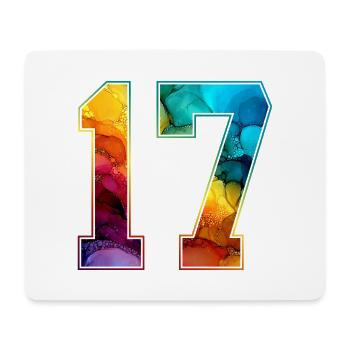 NR. 17 NUMMER 17 COLLEGE 17. GEBURTSTAG - Mousepad (Querformat) - Weiß - Vorne