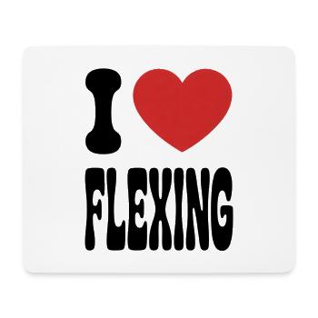 I love flexing Bodybuilding Gym Workout - Mouse Pad (horizontal) - white - Front