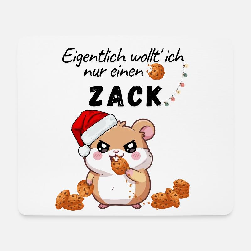 Xmas Hamster Kekse - Mousepad (Querformat) - Weiß