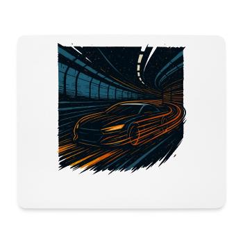 Night Driving Sports Car In Tunnel Speed - Mouse Pad (horizontal) - white - Front