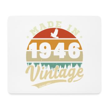 80 Years 1946 Vintage Retro Birthday Gift - Mouse Pad (horizontal) - white - Front
