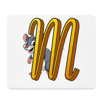 BUCHSTABE M - Mousepad (Querformat) - Weiß - Vorne