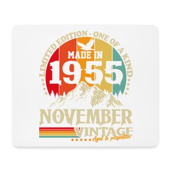 Vintage November 1955 Jahrgang Retro Geburtstag - Mousepad (Querformat) - Weiß - Vorne