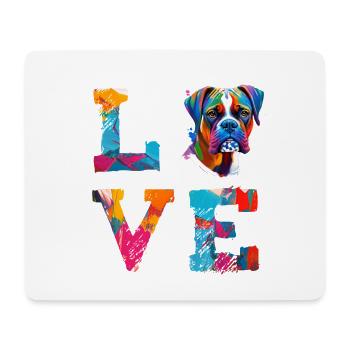 Boxer Hund LIEBE Wort Hund Vater süßer Boxer Liebhaber - Mousepad (Querformat) - Weiß - Vorne