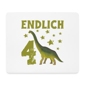 4 Year Old Birthday Boy Dino Volcano - Mouse Pad (horizontal) - white - Front