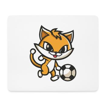 Fuchs Fußball Cartoon - Mousepad (Querformat) - Weiß - Vorne