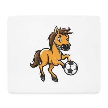 Pferd Fuball - Mousepad (Querformat) - Weiß - Vorne