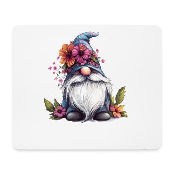 Blumenpracht Gartenzwerg - Mousepad (Querformat) - Weiß - Vorne