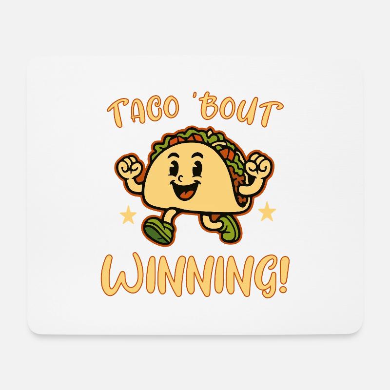 Taco Bout gewinnt - Mousepad (Querformat) - Weiß