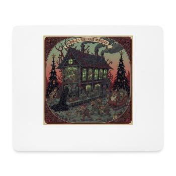 Horror Christmas Squiggle Factory Gnome Monster - Mouse Pad (horizontal) - white - Front