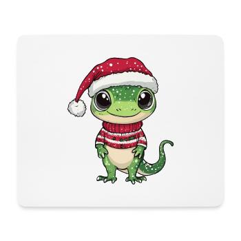 Echse Weihnachten Gecko - Mousepad (Querformat) - Weiß - Vorne
