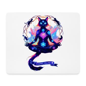 Cosmic Chakra Katze - Mousepad (Querformat) - Weiß - Vorne