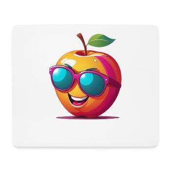 Apple with sunglasses - Mouse Pad (horizontal) - white - Front
