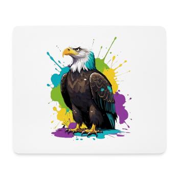 Aigle coloré Color Splash - Tapis de souris (format paysage) - blanc - Devant