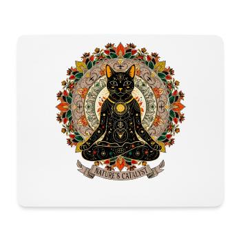 Natur Mandala Katze Wicca Esoterik - Mousepad (Querformat) - Weiß - Vorne