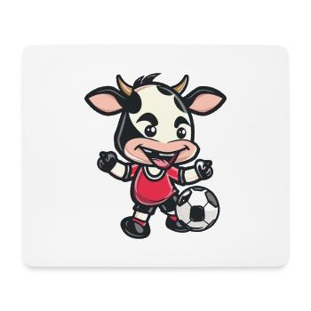 Kuh Kicker Fußball - Mousepad (Querformat) - Weiß - Vorne