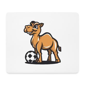 Camel with Soccer Cartoon - Mouse Pad (horizontal) - white - Front
