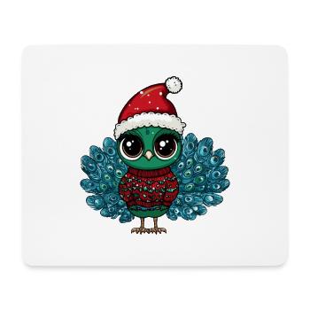 Peacock Bird Christmas - Mouse Pad (horizontal) - white - Front