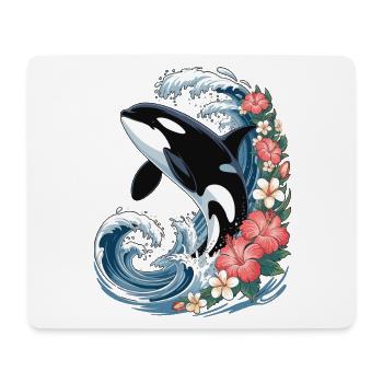 Orca in tropical waves - Mouse Pad (horizontal) - white - Front