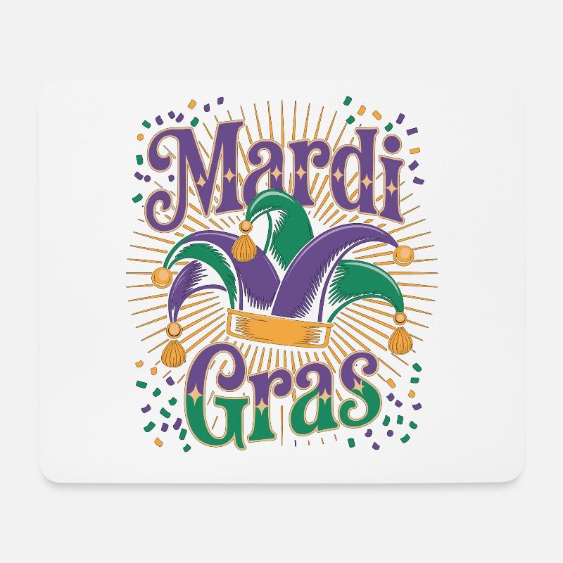 Fasching Mardi Gras Konfetti - Mousepad (Querformat) - Weiß