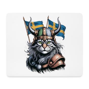 Schweden Katze Wikinger - Mousepad (Querformat) - Weiß - Vorne