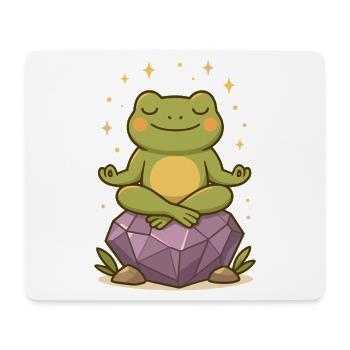Meditating Frog – Spiritual & Mindful - Mouse Pad (horizontal) - white - Front