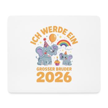 Je vais être un grand frère éléphant 2026 - Tapis de souris (format paysage) - blanc - Devant