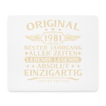 Millésime 1981 Born Living Legend Anniversaire - Tapis de souris (format paysage) - blanc - Devant
