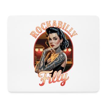 Rockabilly Filly Vintage Tattoo Kunst - Mousepad (Querformat) - Weiß - Vorne