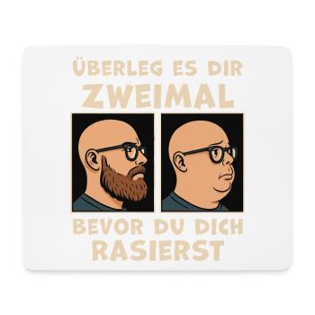 Before After Shaving Joke Beard Wearer - Mouse Pad (horizontal) - white - Front