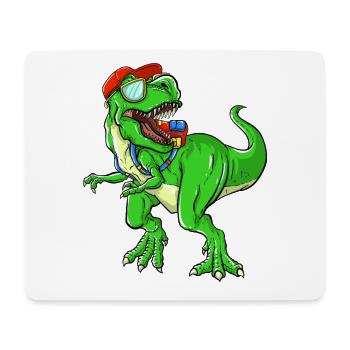 Brüllender Schulanfangs-Dinosaurier für Kinder - Mousepad (Querformat) - Weiß - Vorne